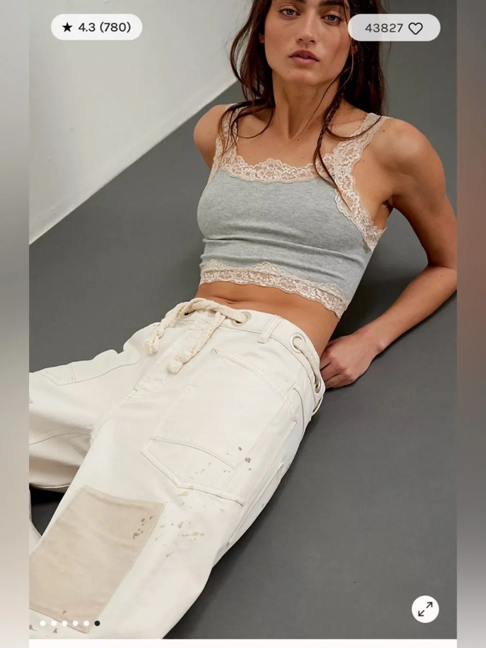 Free People We The Free Moxie Pull-On Barrel Jeans. NWT. White.